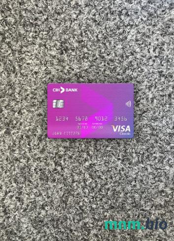 Morocco CIH bank visa classic card wygląd fotograficzny skan PSD + zdjęcie